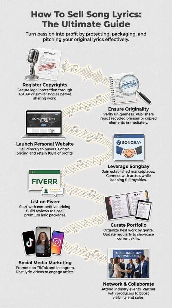 How To Sell Song Lyrics Infographic